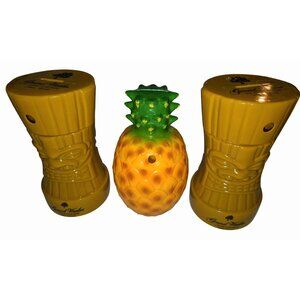 Grand Wailea Maui Hawaii Tiki Pineapple Plastic Coin Banks/Cups Set Of 3